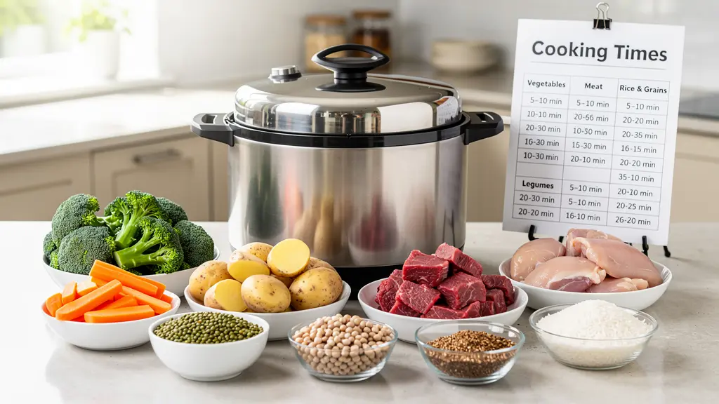 Kooktijdentabel Snelkookpan